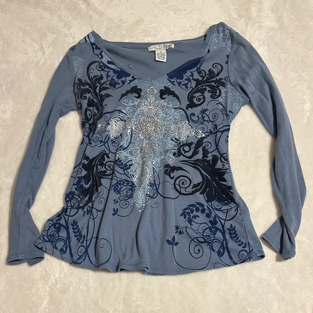 Beaded Cross Long Sleeve